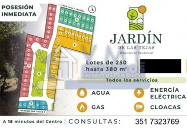 JARDIN DE LAS TEJAS - Lotes desde 250 m2 -casas - EXCELENTES!!!!